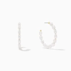 Classy Pearl Hoop Earrings