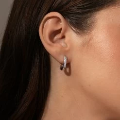 Oval Huggie Earrings 17 Oval Huggie Earrings -Uncommon James J16E OVALHUG SILVER m1