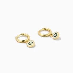 Simple Evil Eye Huggie Earrings -Uncommon James J16E SIMPLEEYEHUG GOLD 2