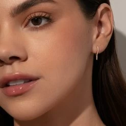 Wishbone Pavé Huggie Earrings -Uncommon James J16E WISHBONEHUG GOLD m1