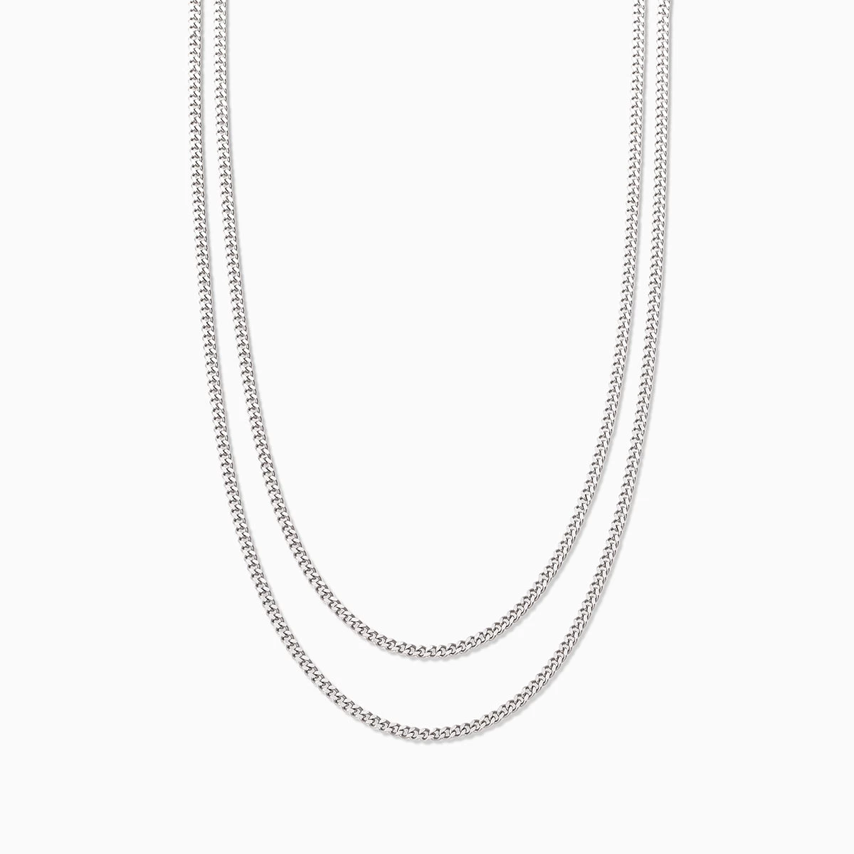 Double Curb Chain Necklace 3 Double Curb Chain Necklace