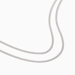 Double Curb Chain Necklace 9 Double Curb Chain Necklace -Uncommon James J16N DOUBLECURB SS 2