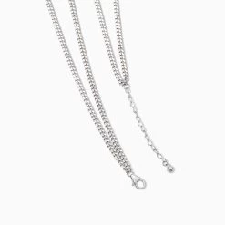 Double Curb Chain Necklace 10 Double Curb Chain Necklace -Uncommon James J16N DOUBLECURB SS 3