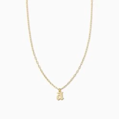 Gothic Initial Pendant Necklace