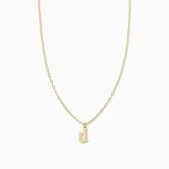 Gothic Initial Pendant Necklace 25 Gothic Initial Pendant Necklace -Uncommon James J16N GOTHICPEN GOLD D 1