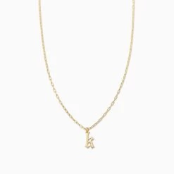 Gothic Initial Pendant Necklace 32 Gothic Initial Pendant Necklace -Uncommon James J16N GOTHICPEN GOLD K 1