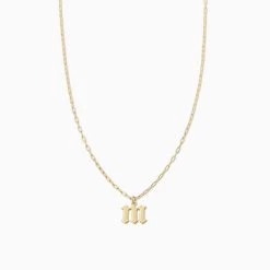 Gothic Initial Pendant Necklace 34 Gothic Initial Pendant Necklace -Uncommon James J16N GOTHICPEN GOLD M 1