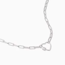 Locked Heart Necklace -Uncommon James J16N LOCKHEART SILVER 2