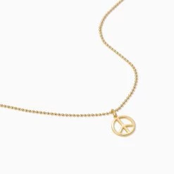 Peace Sign Pendant Necklace -Uncommon James J16N PEACESIGN GOLD 2
