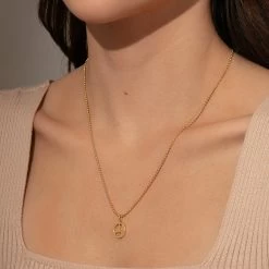 Peace Sign Pendant Necklace -Uncommon James J16N PEACESIGN GOLD m1