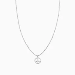 Peace Sign Pendant Necklace -Uncommon James J16N PEACESIGN SILVER 1