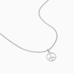 Peace Sign Pendant Necklace -Uncommon James J16N PEACESIGN SILVER 2