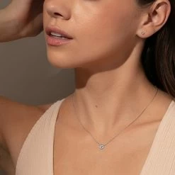 Simple Evil Eye Necklace 14 Simple Evil Eye Necklace -Uncommon James J16N SIMPLEEYENECK SILVER M1