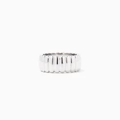 Parthenon Ribbed Ring -Uncommon James J16R PARTHENON SILVER 1