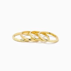 Textured Ring Stack (Set Of 4) -Uncommon James J16R TEXTUREDSTACK GOLD 3