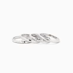 Textured Ring Stack (Set Of 4) -Uncommon James J16R TEXTUREDSTACK SILVER 2