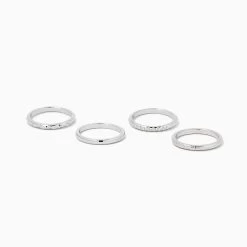 Textured Ring Stack (Set Of 4) -Uncommon James J16R TEXTUREDSTACK SILVER 3