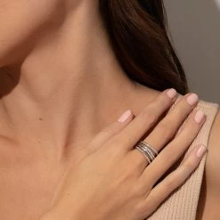 Textured Ring Stack (Set Of 4) -Uncommon James J16R TEXTUREDSTACK SILVER M1