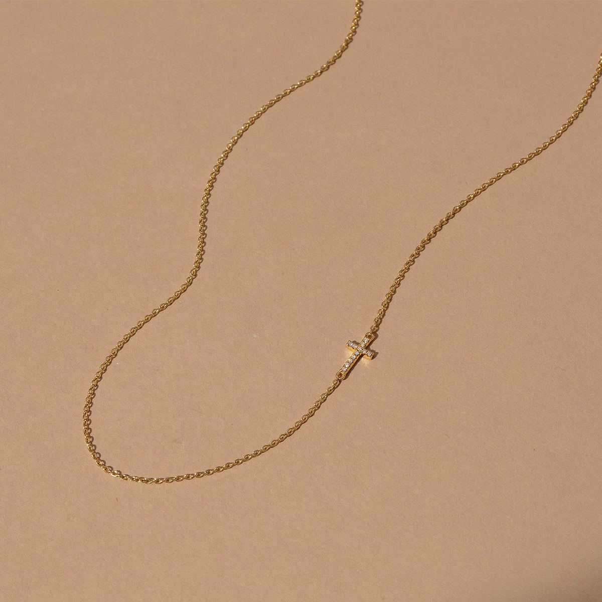 Side Cross Vermeil Necklace 3 Side Cross Vermeil Necklace