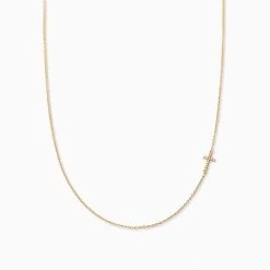 Side Cross Vermeil Necklace 12 Side Cross Vermeil Necklace -Uncommon James VJ10N SIDECROSS GOLD