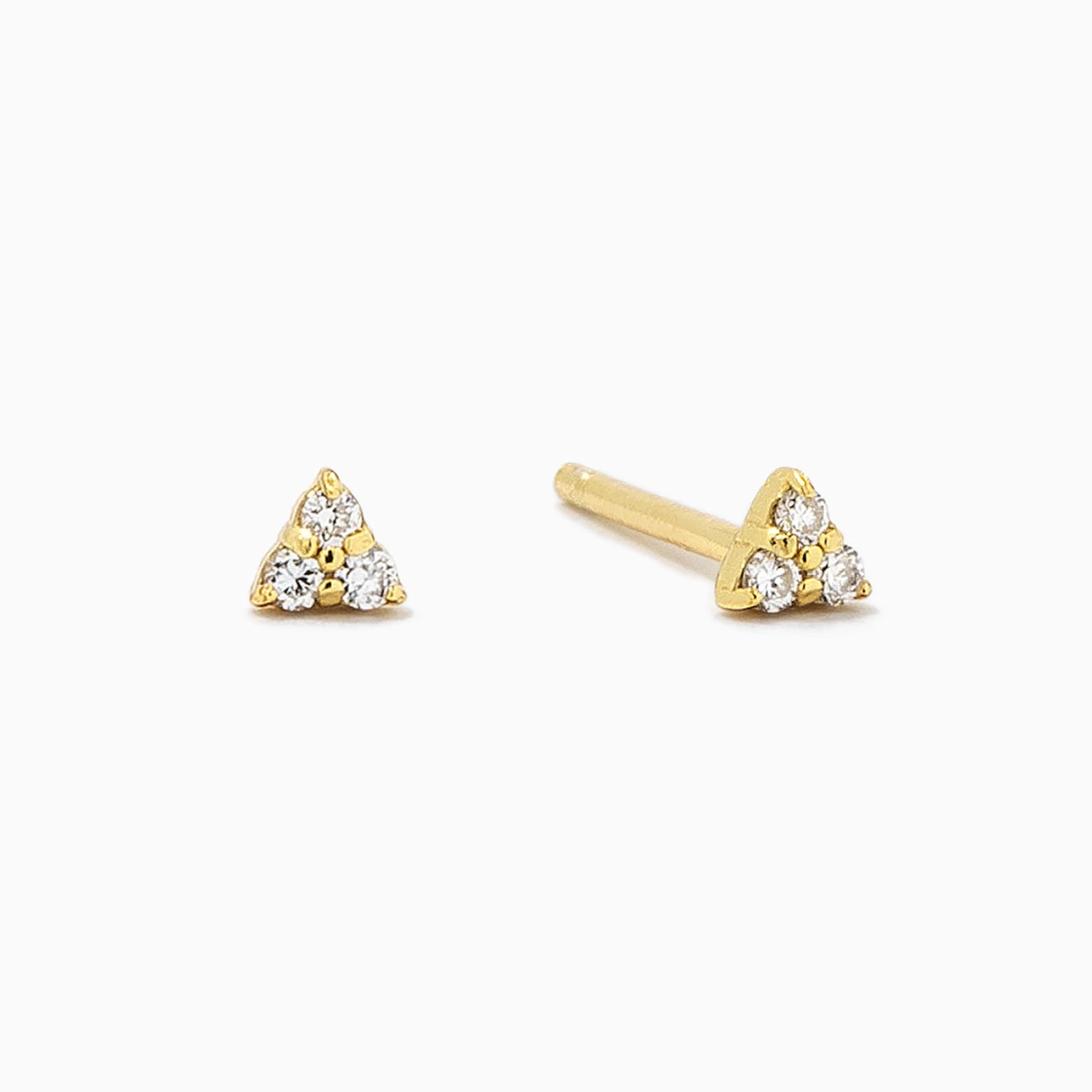 Triangle Diamond Vermeil Stud Earrings 5 Triangle Diamond Vermeil Stud Earrings - Image 3