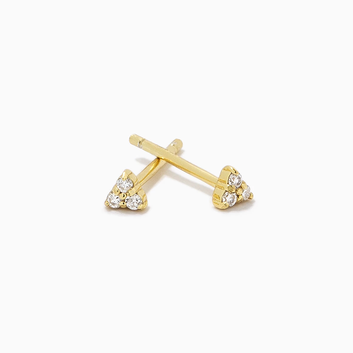 Triangle Diamond Vermeil Stud Earrings 6 Triangle Diamond Vermeil Stud Earrings - Image 4