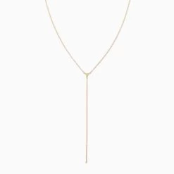 Triangle Diamond Vermeil Lariat Necklace -Uncommon James VJ12N TRILARIAT GOLD 1