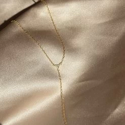 Triangle Diamond Vermeil Lariat Necklace -Uncommon James VJ12N TRILARIAT GOLD 4