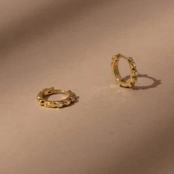 Diamond Pavé Vermeil Huggies