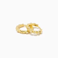 Diamond Pavé Vermeil Huggies -Uncommon James VJ13E DIAMONDHUG GOLD 2