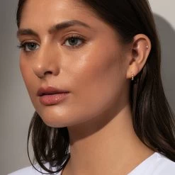 Diamond Pavé Vermeil Huggies -Uncommon James VJ13E DIAMONDHUG GOLD M1