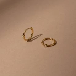 Solo Diamond Vermeil Huggies